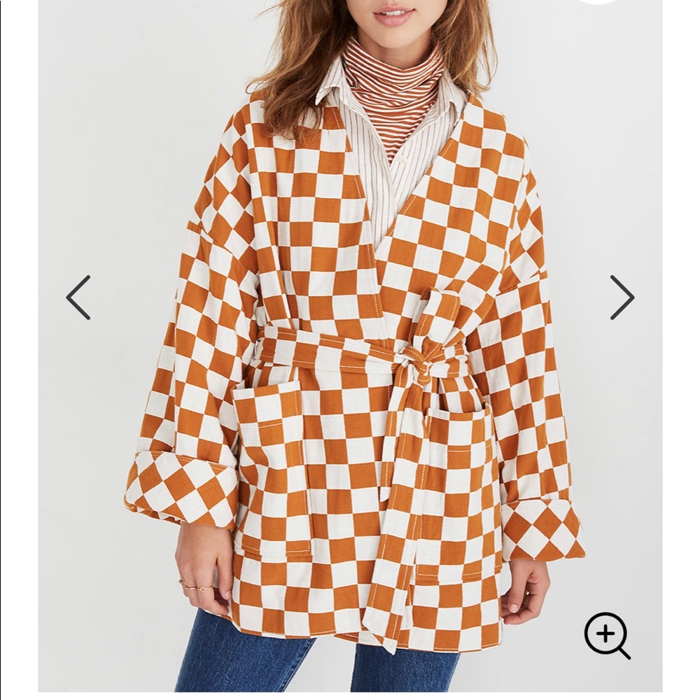Madewell checkered kimono jacket